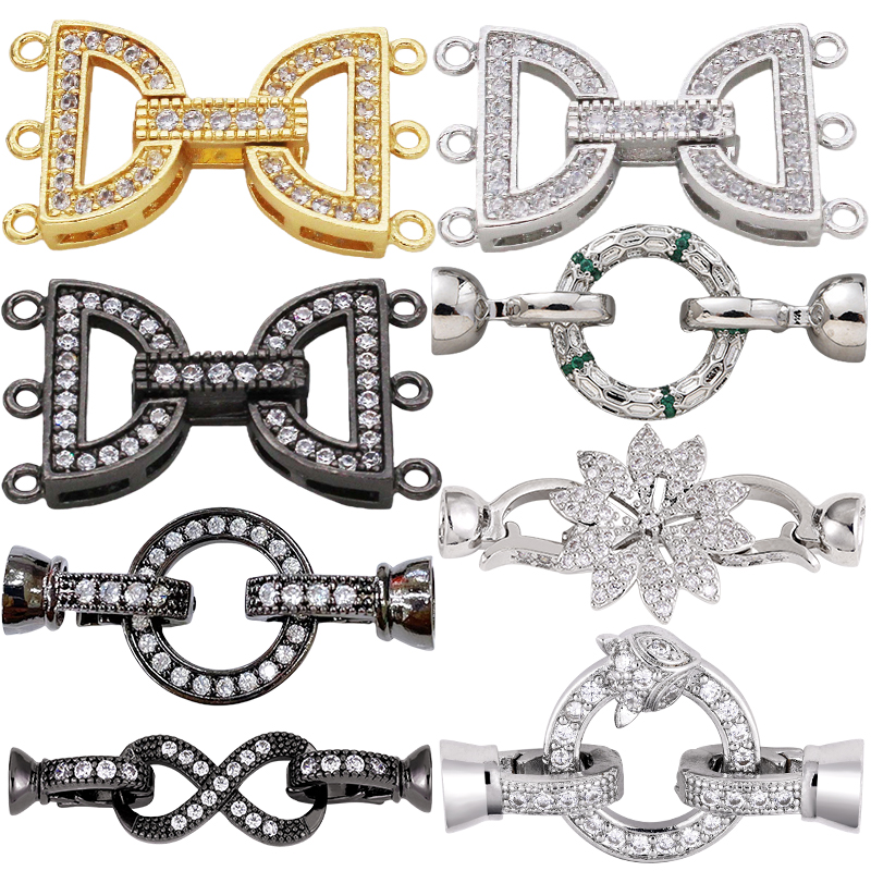 Jewelry Making Bead - Juya 18K ゴールドメッキ装飾コネクターファスナーロッククラスプ DIY ファッション針仕事用パーツ真珠ビーズジュエリー作成用