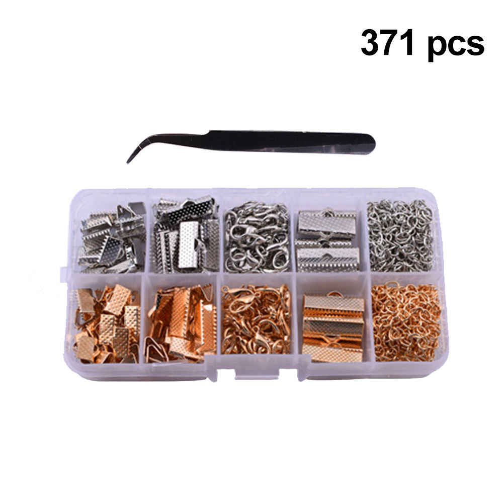 Jewelry Making Tools - 371点ジュエリー製作キット ゴールドネックレスバックル DIYジュエリーアクセサリーツールセット クリエイティブクラフトワーク用ネックレスバックル