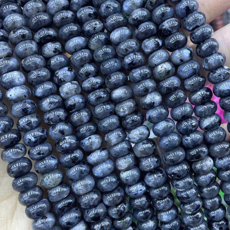 Jewelry Making Amazon - 4X6MM 5X8MM 天然石スペーサー ラウンド カラフル アマゾンフラットビーズ