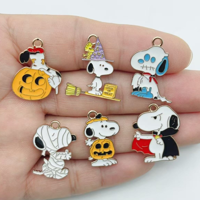 Jewelry Making Diy - 10 個かわいいハロウィン漫画子犬合金エナメルチャームカボチャペンダント DIY ジュエリー作成アクセサリー