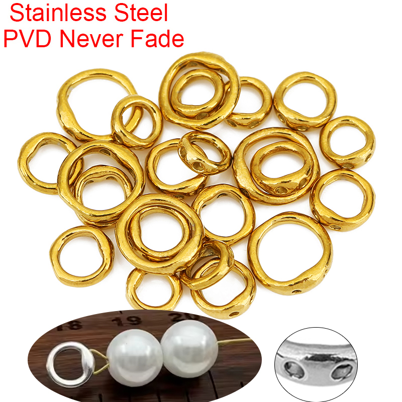 Jewelry Making Bead - 20 個ステンレス鋼ネックレスクラスプフック糸通しビーズ用品色褪せないエンドコネクタ DIY ネックレスジュエリー作成用