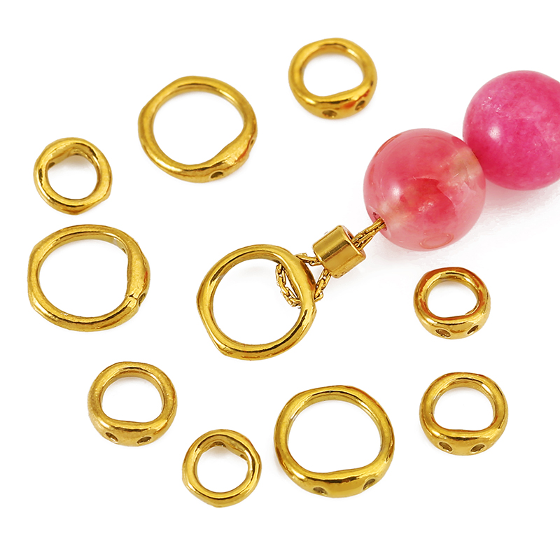 Jewelry Making Bead - 30個入り 5/6/8mm ステンレス製ビーズ用アクセサリー ネックレス留め金具 ダブルホールエンドコネクター DIYジュエリー製作用フック