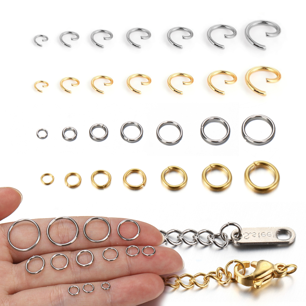 Jewelry Making Supplies Wholesale - ステンレス鋼のオープンリング,スプリットリング,日曜大工のジュエリー作りのためのコネクタ,サプライアクセサリー,卸売り,100-200ピース/ロット