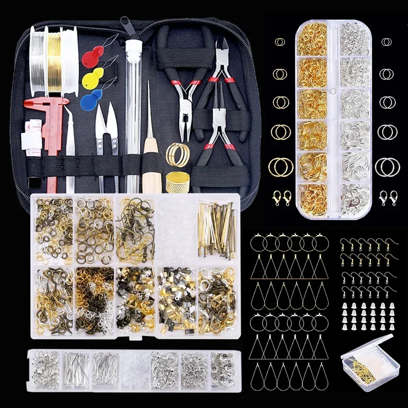 Jewelry Making Tools - ジュエリー作成用品キット、ジュエリーツール、ジュエリー銅線糸、ジュエリー作成用ジュエリーパーツ付き