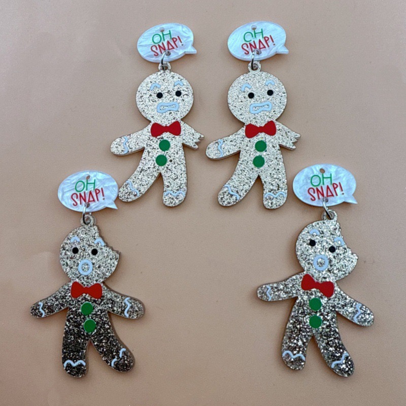 Jewelry Making Diy - 10個のかわいいクリスマスジンジャーブレッドマンペンダント、DIYジュエリーアクセサリー作成用イヤリング、ネックレス、キーホルダー