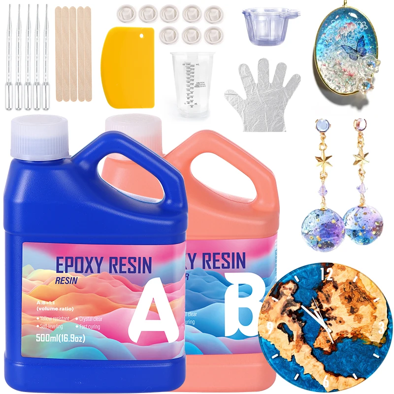 Jewelry Making Uv Resin Kit - 簡単混合エポキシ樹脂キット クリスタルクリア樹脂エポキシ エポキシ気泡なし 黄変なし UV耐性 DIYクラフト
