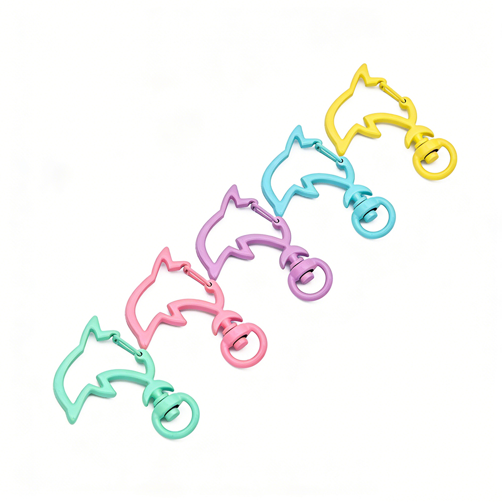 Jewelry Making Supplies Wholesale - 10 個キャンディーカラーメタルイルカスナップロブスタークラスプフック DIY かわいいキーホルダージュエリー作成用品卸売