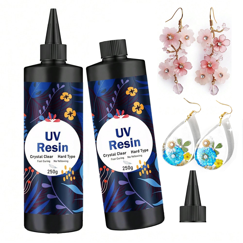Jewelry Making Uv Resin Kit - 250g/500g UVレジンクリアハードグルー、太陽光硬化透明レジンキット、ジュエリーアクセサリーDIY用