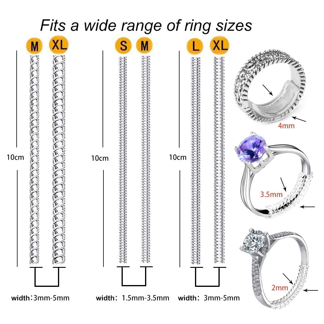 Jewelry Making Tools - 6個/ロット ガードタイトナー レデューサー サイズ調整ツール 透明スパイラルベースリングツール スプリングコイルリングサイズアジャスター