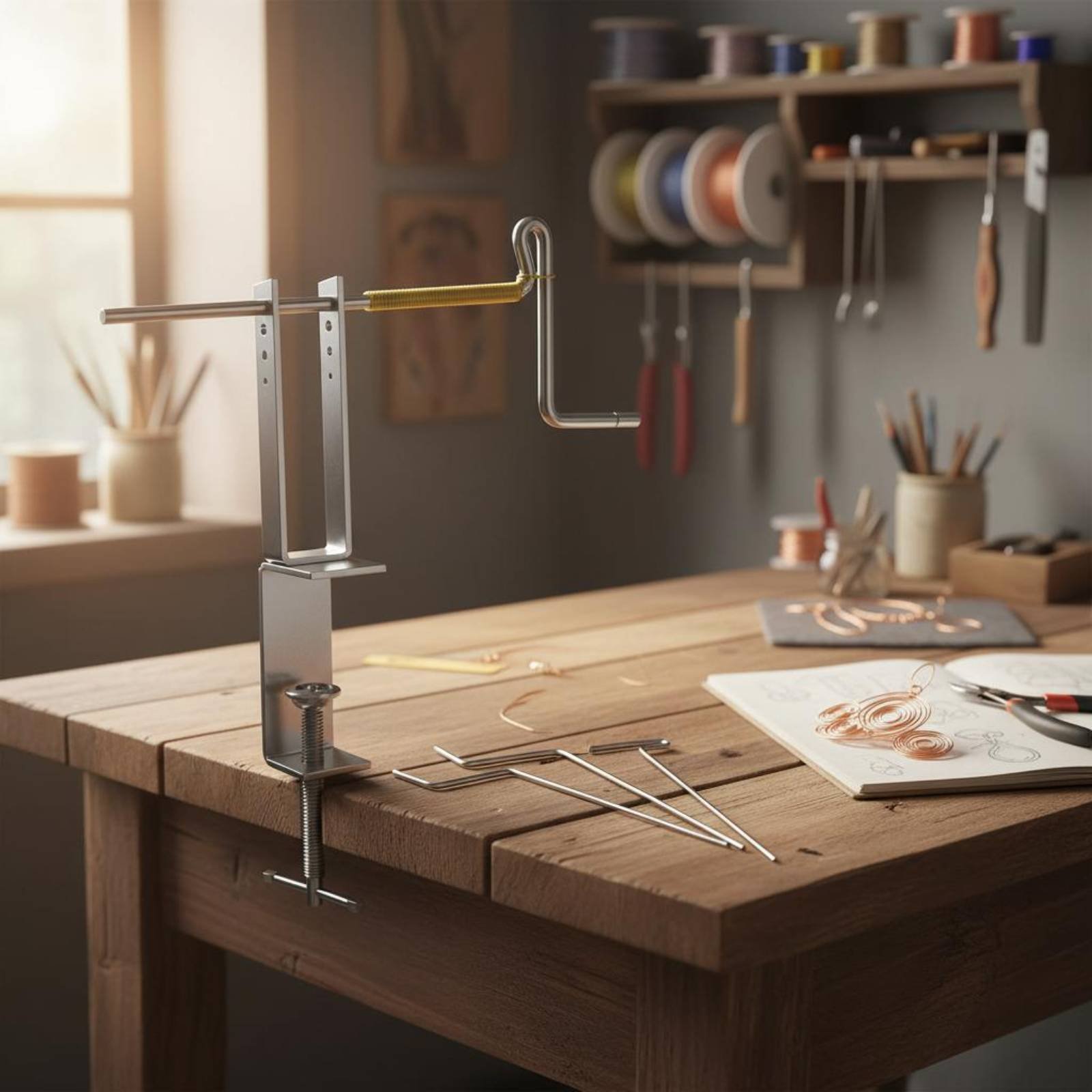 Jewelry Making Tools - ステップワイヤー ループロッド 頑丈な金属構造 ジュエリーワイヤー ラッピングロッドセット フープサークレット作成ツール