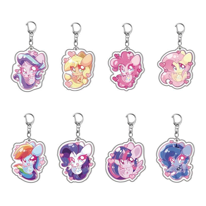 Jewelry Making Resin - マイリトルポニーアニメアクリル漫画キーホルダーキーリングバッグチャームクリエイティブアクセサリー友人ガールフィギュアジュエリーペンダントかわいい