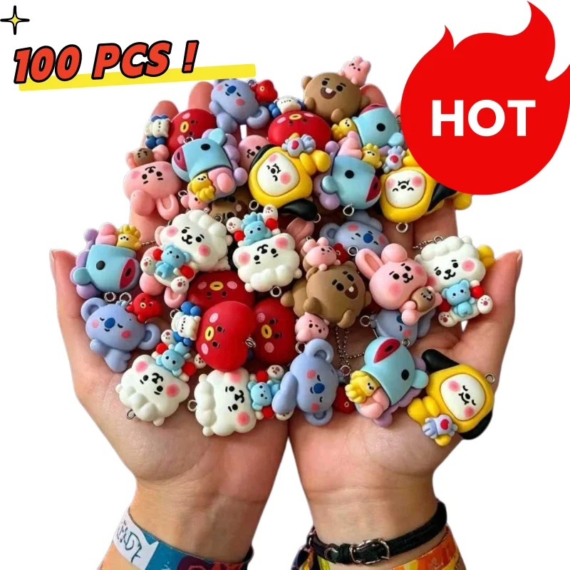 Jewelry Making Resin - 7 個 BT21 樹脂漫画チャーム DIY アクセサリークラフト用品ジュエリー作成用イヤリングネックレスブレスレットペンダント電話デコ