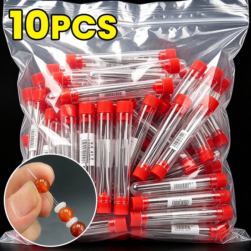 Jewelry Making Tools - 1/10個入り オープンビーズニードル DIYビーズ針 ジュエリーリードニードルセット ネックレスDIYジュエリー製作ツール 手作りビーズ通し針