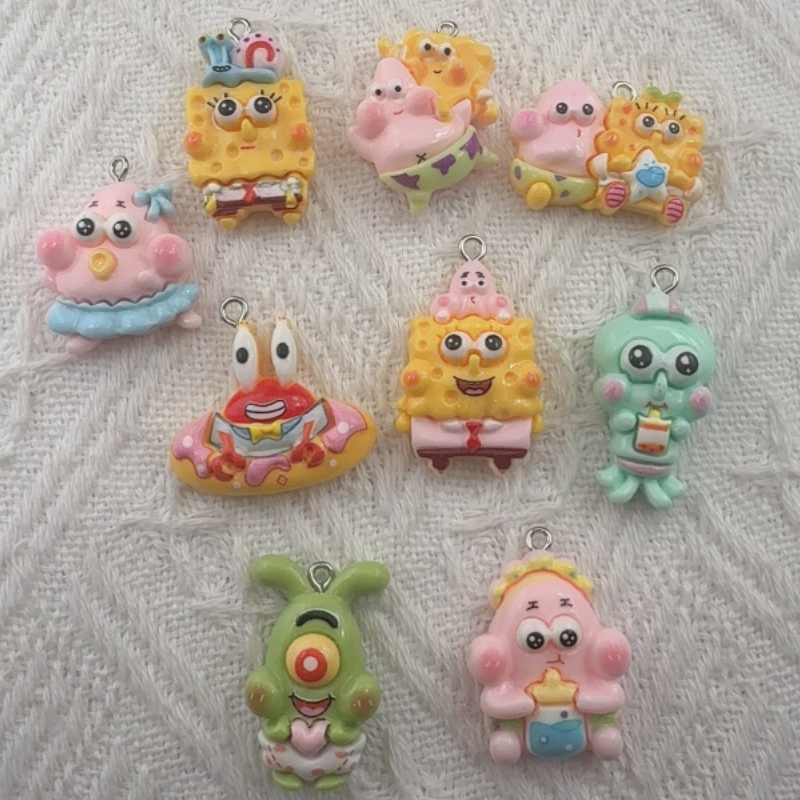 Jewelry Making Diy - 10個入り漫画風樹脂ペンダント、DIYジュエリー製作イヤリング、キーホルダーアクセサリー