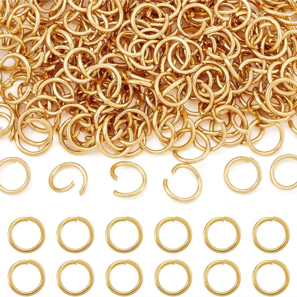 Jewelry Making Supplies Wholesale - 200/400個入り メタルゴールドカラー オープンジャンプリング スプリットリング コネクター DIYジュエリー製作
