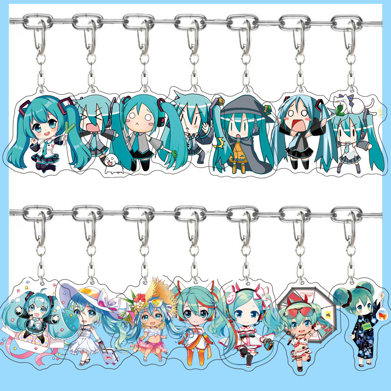 Jewelry Making Resin - 初音ミクアニメアクリルかわいいフィギュアバッグチャームキーリングキーホルダーペンダント車友人カップルジュエリーギフトファッション漫画