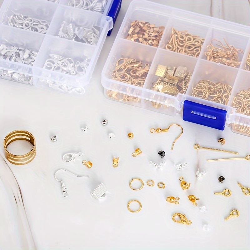Jewelry Making Tools - 1420個入り 1箱 ジュエリーパーツセット イヤリング製作キット ロブスタークラスプ オープンジャンプリング