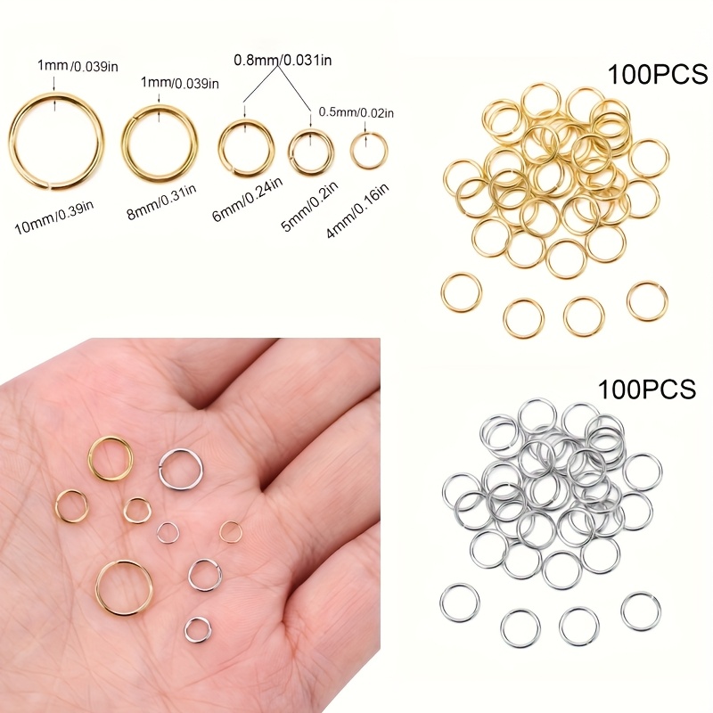 Jewelry Making Supplies Wholesale - 100個 ジュエリー接続リング 304ステンレス鋼 スプリットリング ネックレス ブレスレット