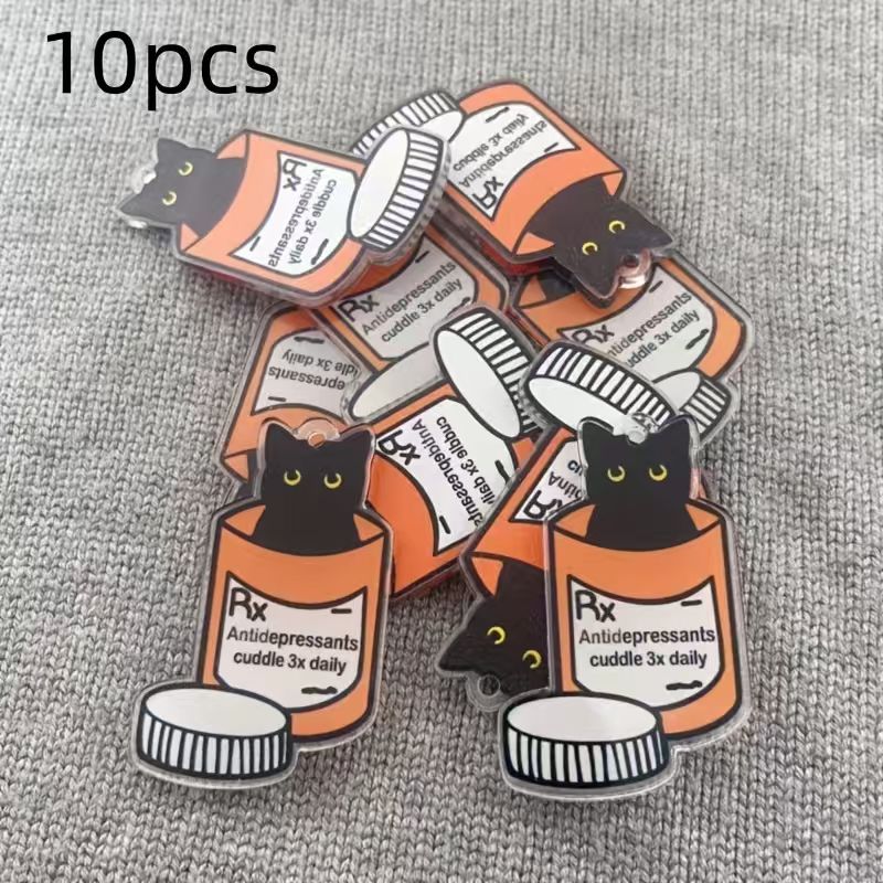10個のアクリル製薬用猫ペンダント、DIYジュエリー作り用イ - Jewelry Making Diy のレビューと価格