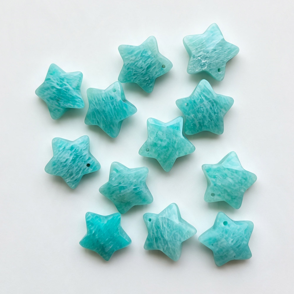 12 個の美しい天然アマゾン石 5 つ星カットフェイスペンダ - Jewelry Making Amazon のレビューと価格