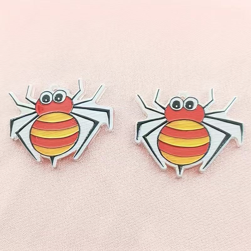 10個のアクリルハロウィンスパイダーペンダント、DIYジュエ - Jewelry Making Diy のレビューと価格