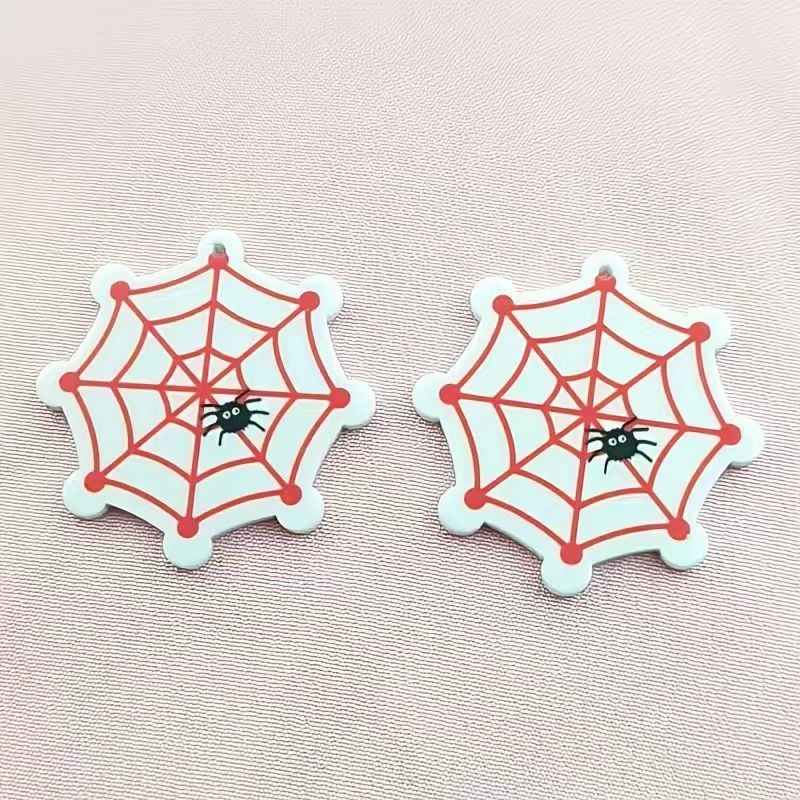 10個のアクリルハロウィンスパイダーペンダント、DIYジュエ - Jewelry Making Diy のレビューと価格