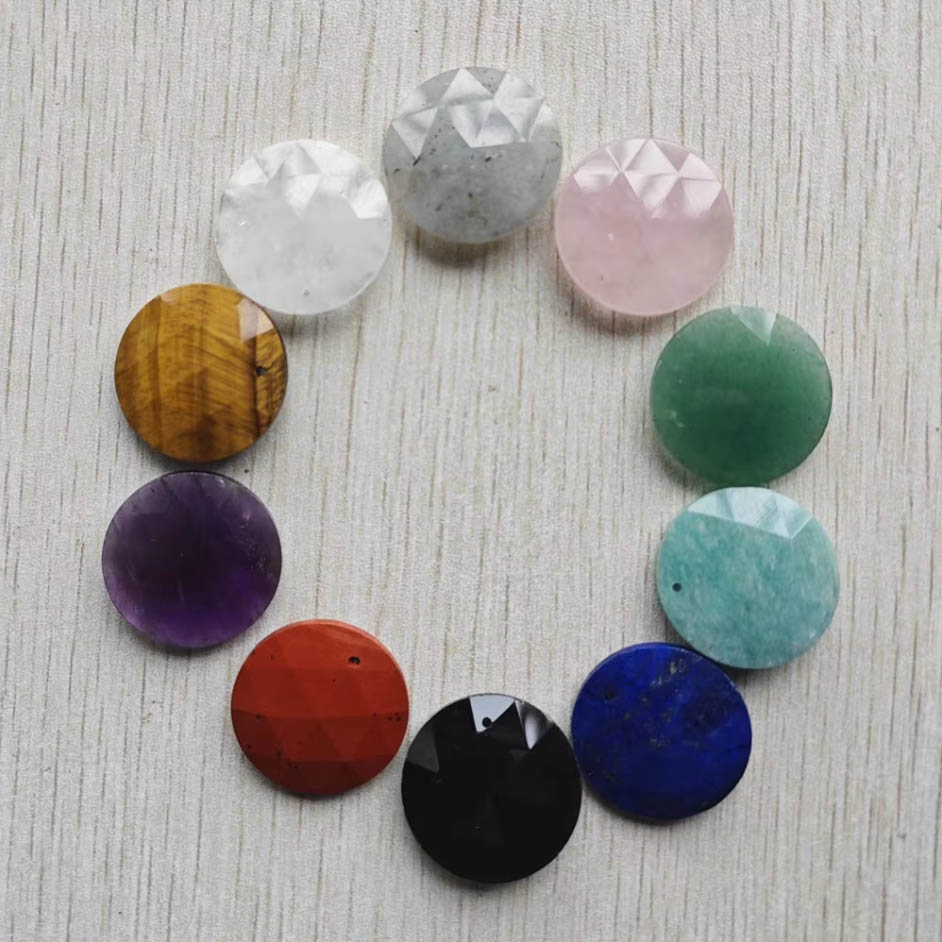 卸売6個入り美しい天然アマゾンストーンカット面ラウンドペンダ - Jewelry Making Amazon のレビューと価格