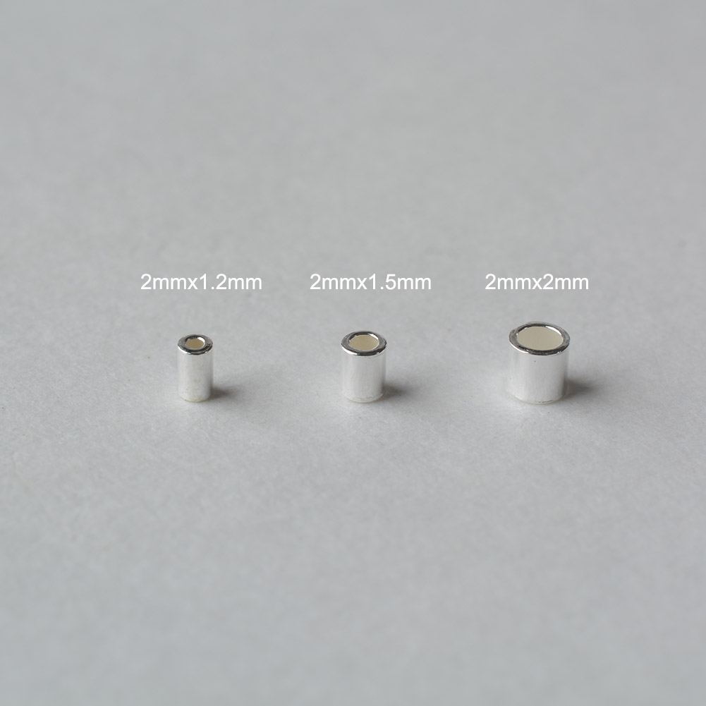 ジュエリーを作るための925スターリングシルバーの低刺激性ル - Crimp Bead Tube のレビューと価格