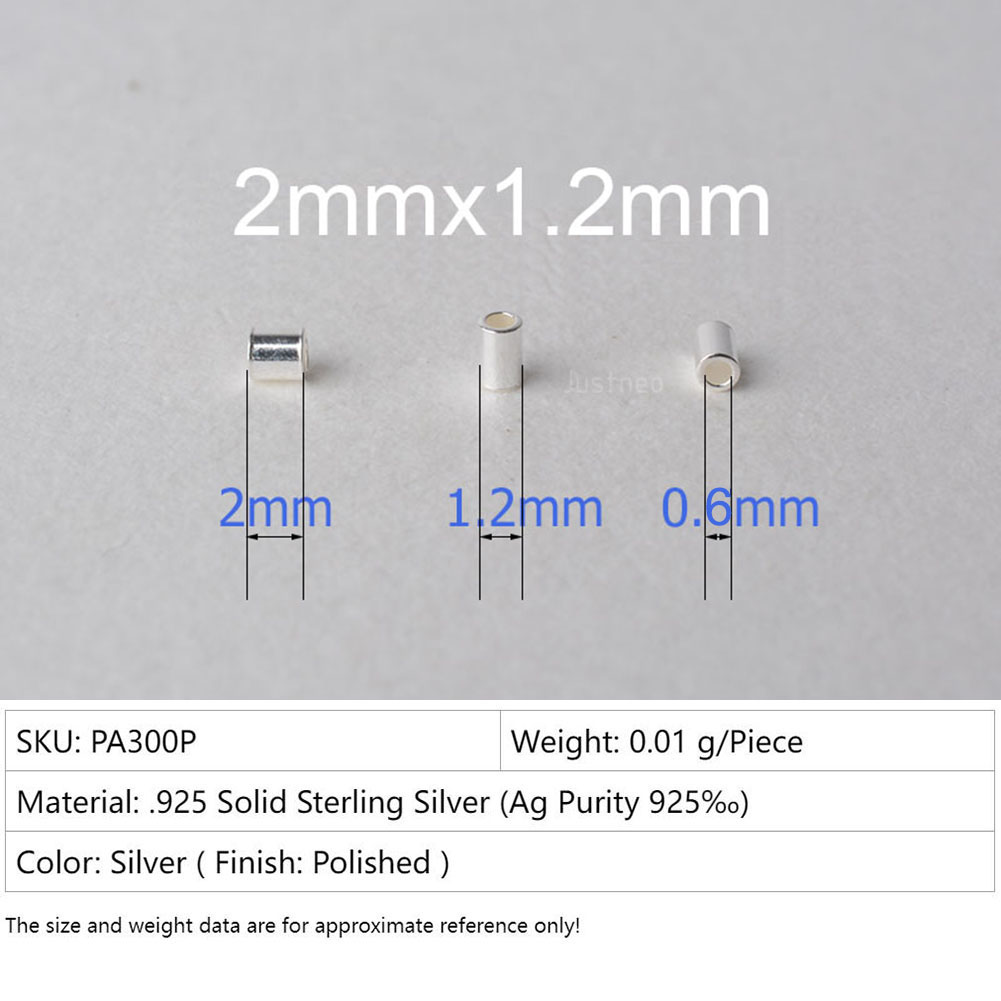 ジュエリーを作るための925スターリングシルバーの低刺激性ル - Crimp Bead Tube のレビューと価格