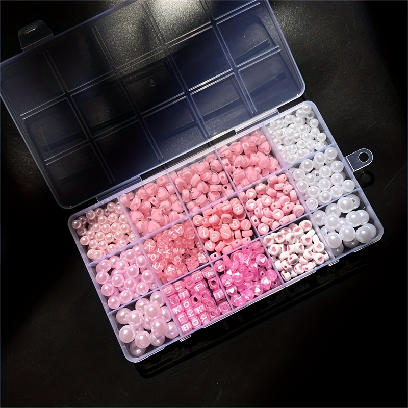 10個入りピンクアルファベットボックス、アクリルビーズ、手作 - Jewelry Making Degree のレビューと価格
