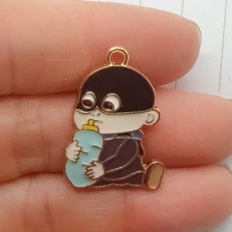 10個入り合金製ドリップオイル漫画ペンダント、DIYジュエリ - Jewelry Making Diy のレビューと価格