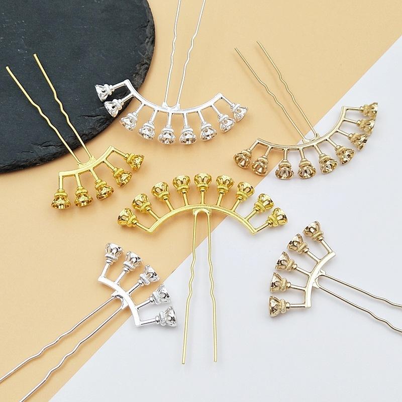 合金アーチ型ヘアピンブランク、複数のビーズマウント付き、DI - Jewelry Making Bead のレビューと価格