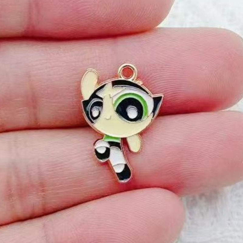 10個入り 合金製オイルドリップ漫画ガールペンダント、DIY - Jewelry Making Diy のレビューと価格