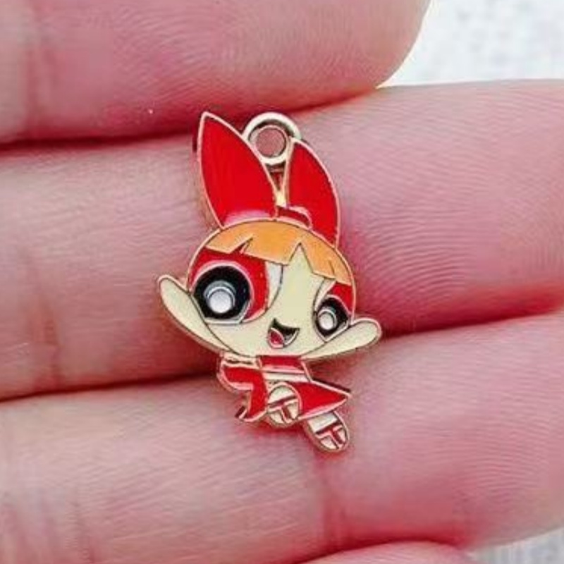 10個入り 合金製オイルドリップ漫画ガールペンダント、DIY - Jewelry Making Diy のレビューと価格