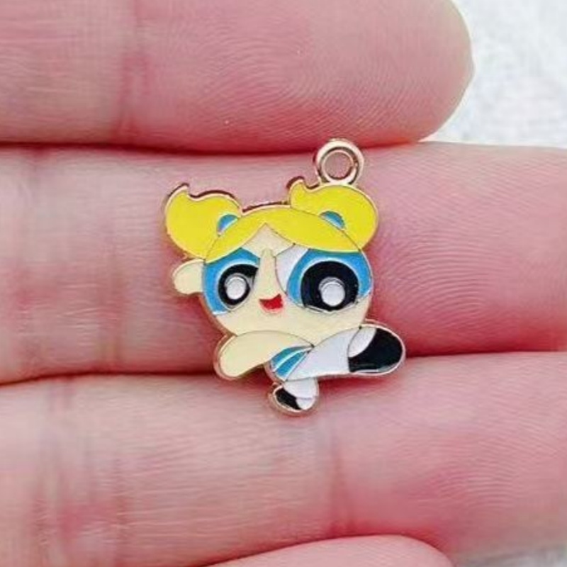 10個入り 合金製オイルドリップ漫画ガールペンダント、DIY - Jewelry Making Diy のレビューと価格