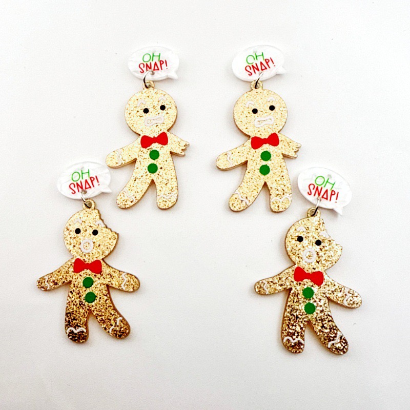 10個のかわいいクリスマスジンジャーブレッドマンペンダント、 - Jewelry Making Diy のレビューと価格