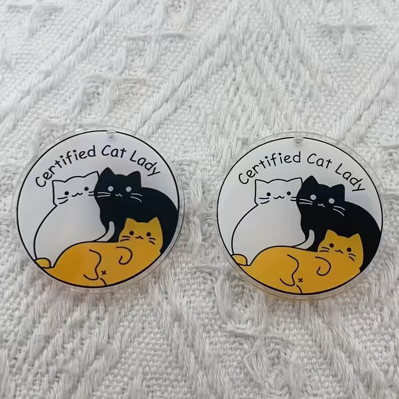 10個のアクリル製のかわいい猫ペンダント、DIYジュエリー作 - Jewelry Making Diy のレビューと価格