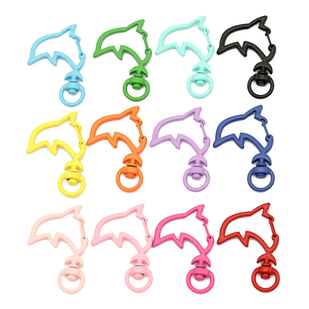 10 個キャンディーカラーメタルイルカスナップロブスタークラ - Jewelry Making Supplies Wholesale のレビューと価格