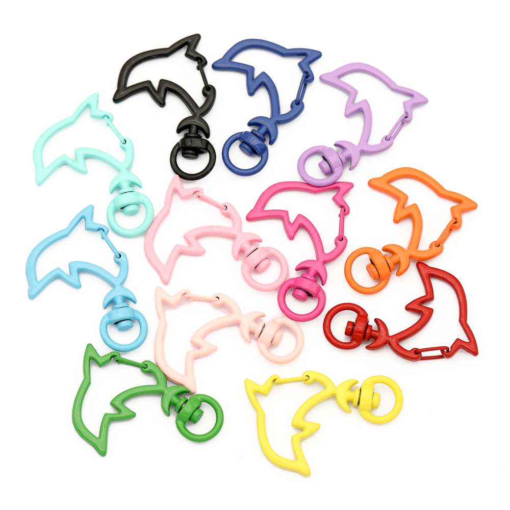 10 個キャンディーカラーメタルイルカスナップロブスタークラ - Jewelry Making Supplies Wholesale のレビューと価格