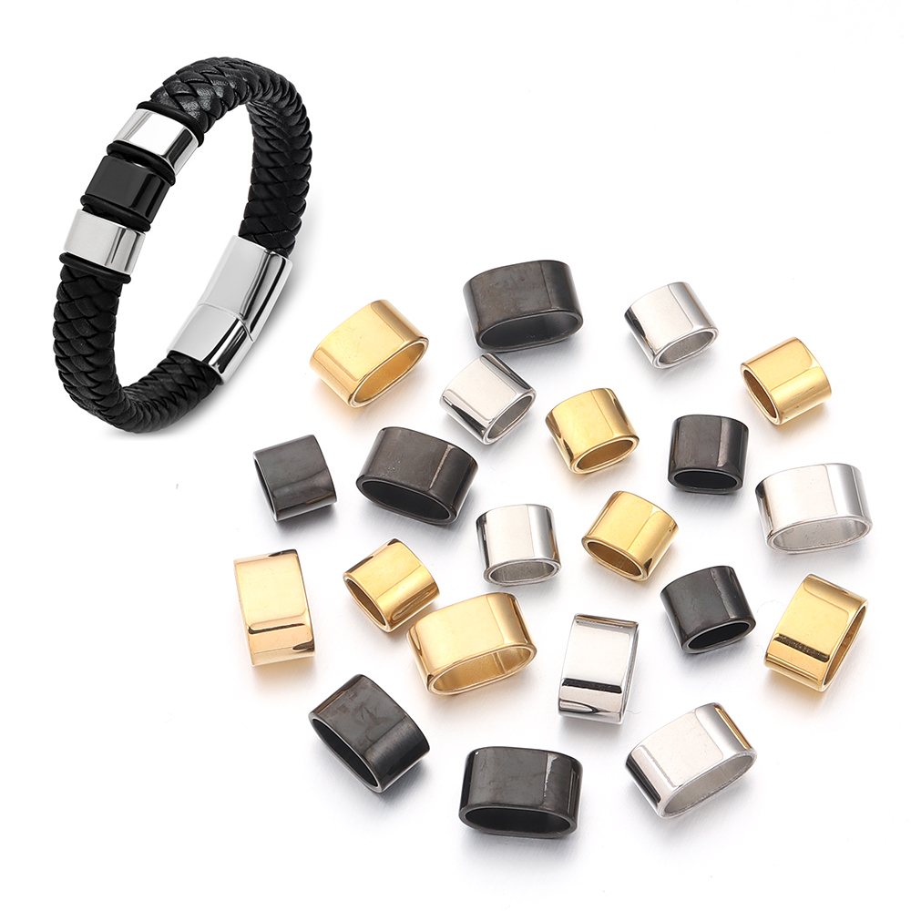 6個のフラットステンレス鋼チューブスライダービーズポジション - Jewelry Making Bead のレビューと価格