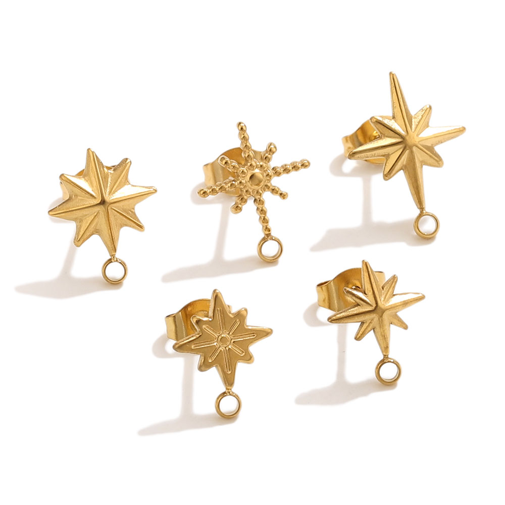 6個入りステンレス製スターピアススタッド、イヤリング製作ツー - Jewelry Making Tools のレビューと価格