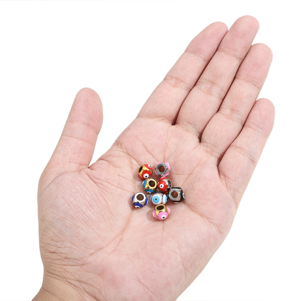 10 個ステンレス鋼 6 ミリメートルエナメルアイビーズゴー - Jewelry Making Supplies Wholesale のレビューと価格