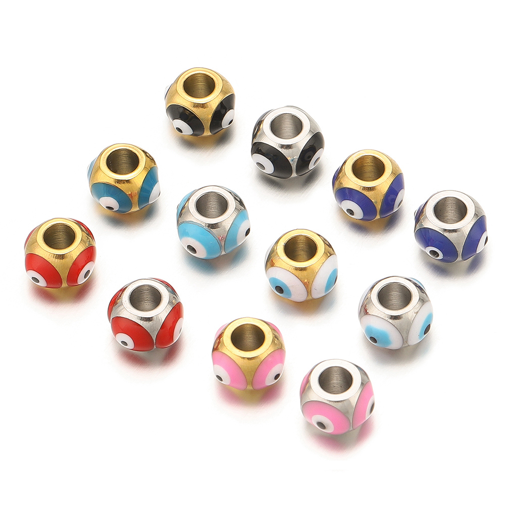 10 個ステンレス鋼 6 ミリメートルエナメルアイビーズゴー - Jewelry Making Supplies Wholesale のレビューと価格