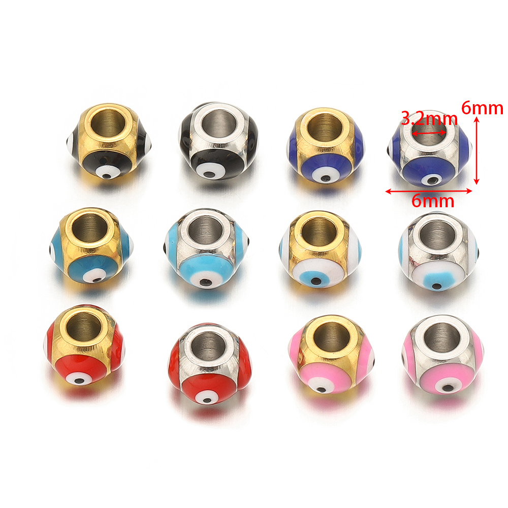 10 個ステンレス鋼 6 ミリメートルエナメルアイビーズゴー - Jewelry Making Supplies Wholesale のレビューと価格