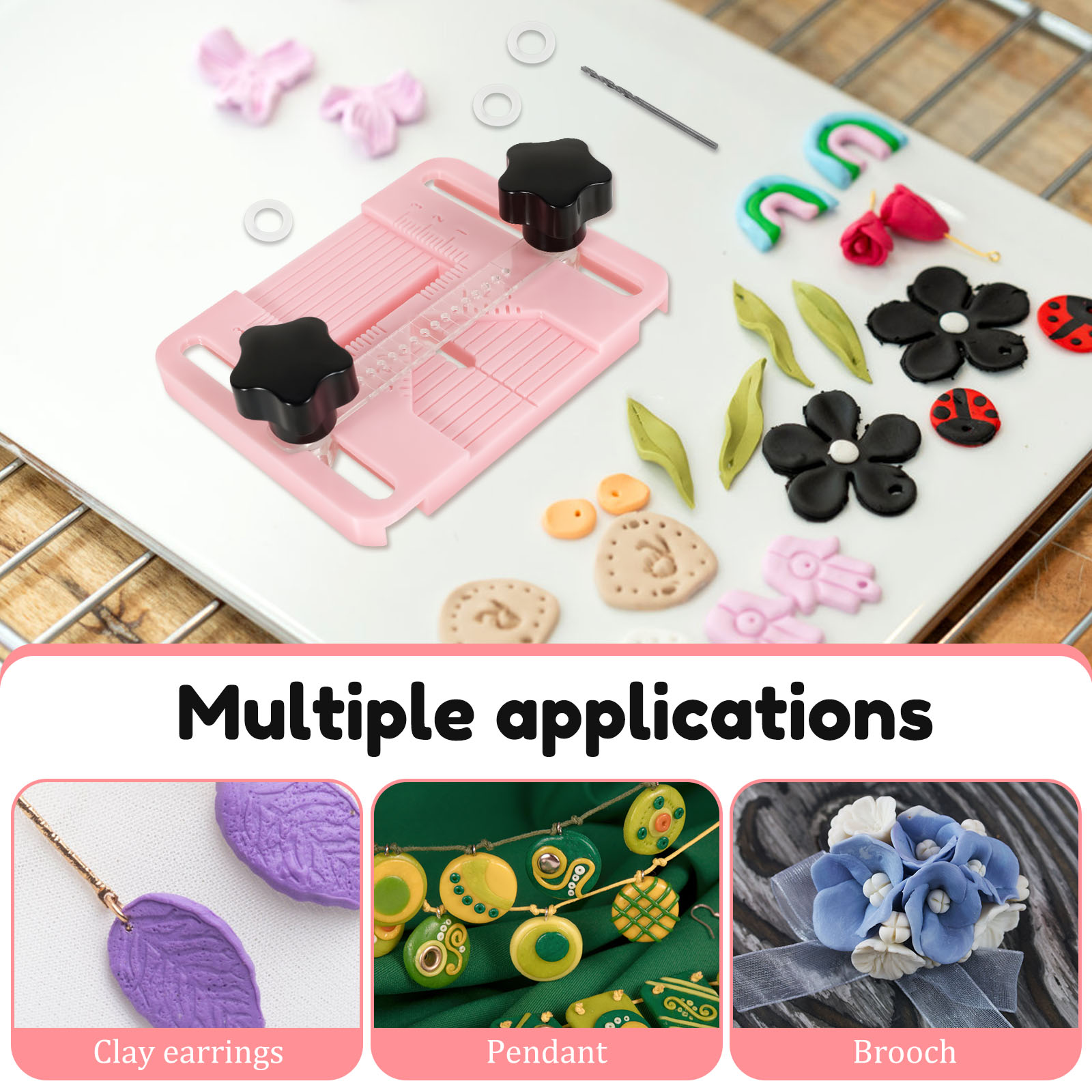 ポリマークレイイヤリングドリルガイドピアスツール粘土ビーズ穴 - Jewelry Making Guide のレビューと価格