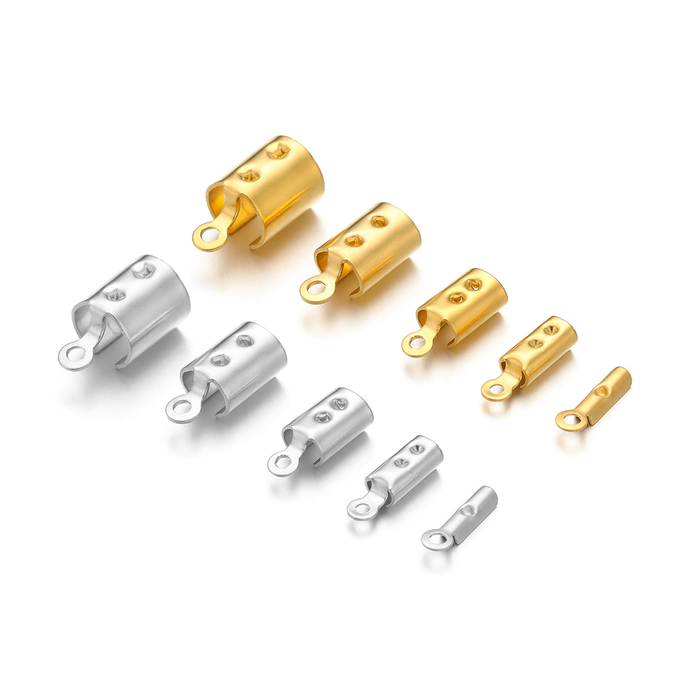 50 個のステンレス鋼高品質圧着エンドビーズキャップレザーコ - Jewelry Making Bead のレビューと価格