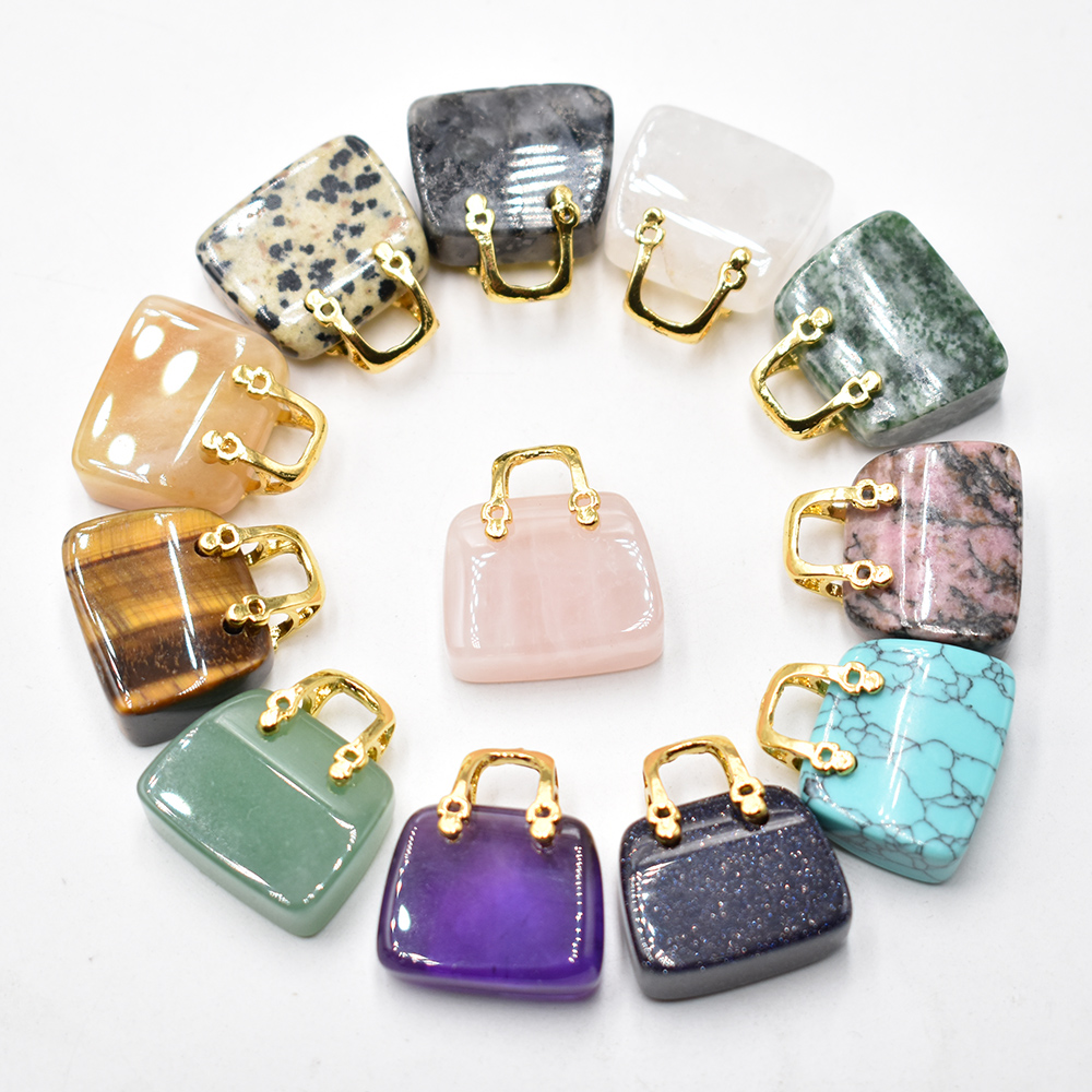 卸売 12 ピース/ロット天然石アマゾンハンドバッグ形状ペン - Jewelry Making Amazon のレビューと価格