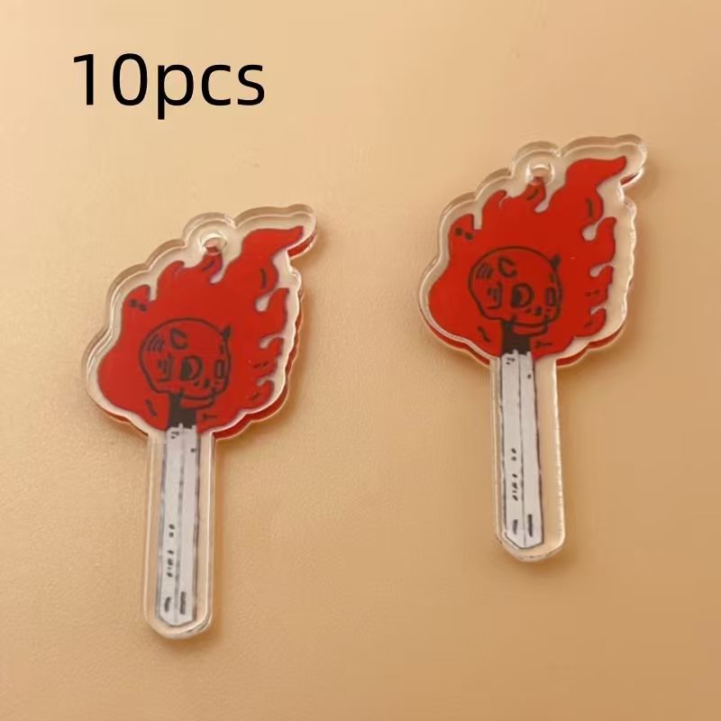 10個のアクリルスカルペンダント、DIYジュエリー作り、イヤ - Jewelry Making Diy のレビューと価格