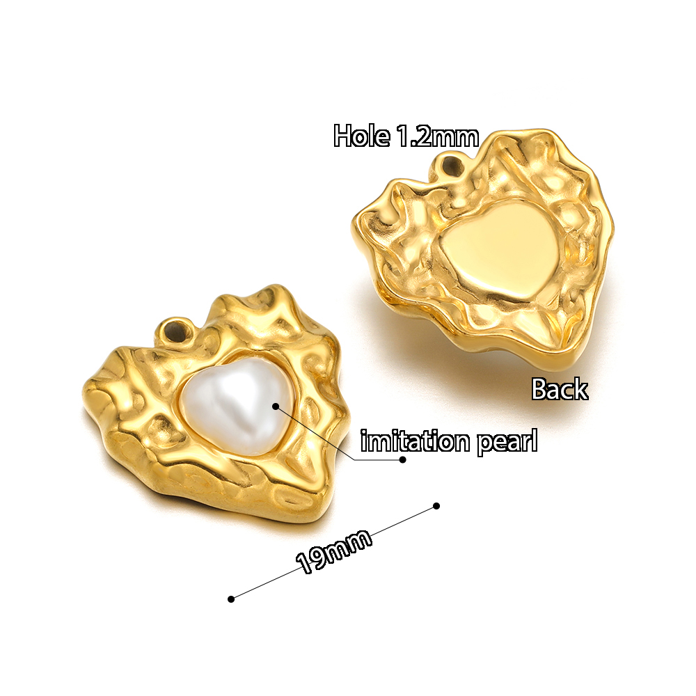5 個ステンレス鋼模造パールロックハート太陽ネックレスチャー - Jewelry Making Supplies Wholesale のレビューと価格