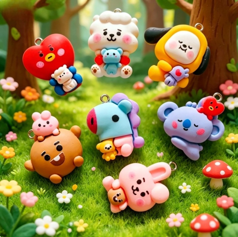 7 個 BT21 樹脂漫画チャーム DIY アクセサリークラ - Jewelry Making Resin のレビューと価格